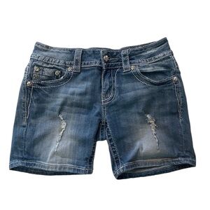 Miss Me Brand Shorts with Intricate Embellishments